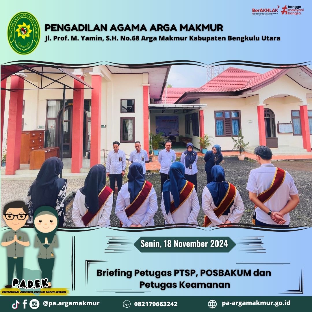 181124 Briefing Petugas PTSP POSBAKUM SATPAM