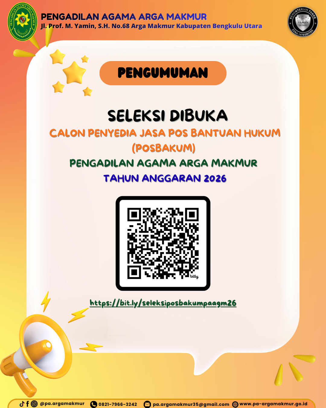 Pembukaan Seleksi Posbakum 2026