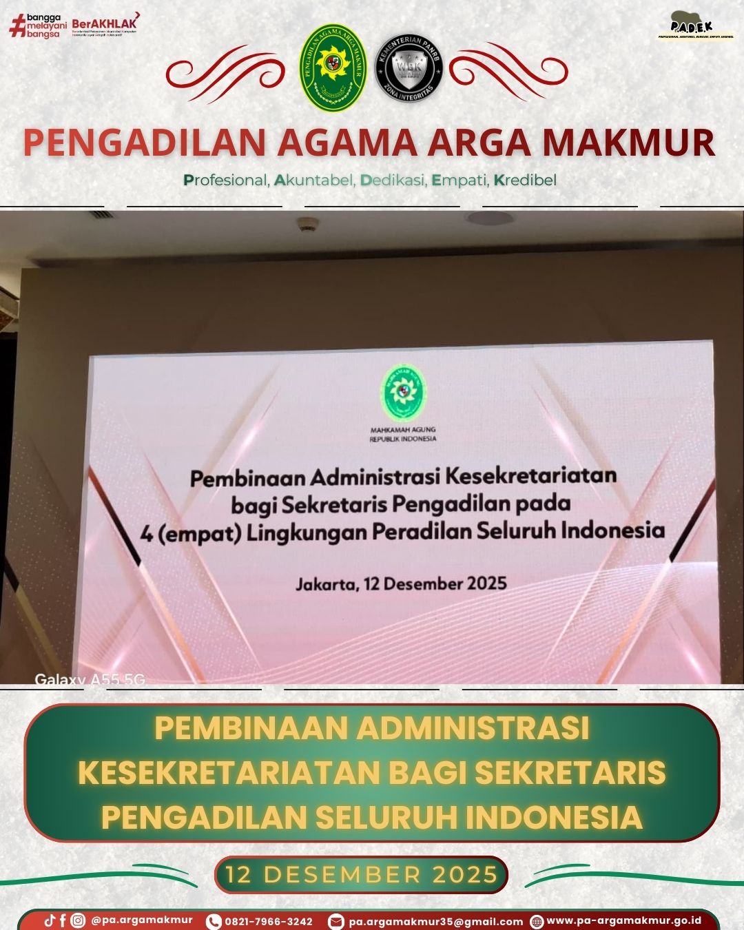 121225 Pembinaan Kesekretariatan oleh MA 1