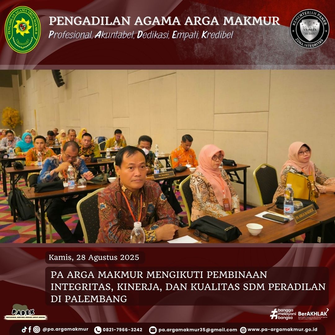280825 mengikuti pembinaan integritas kinerja dan kualitas sdm peradilan di palembang 1