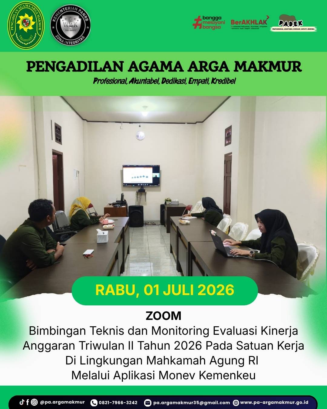 010726 Bimtek dan Monev capaian Kinerja TW II melalui Aplikasi Monev Keuangan 1