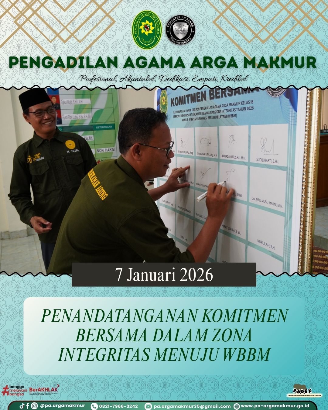 070125 Penandatangangan Komitmen bersama ZI dan SMAP 1