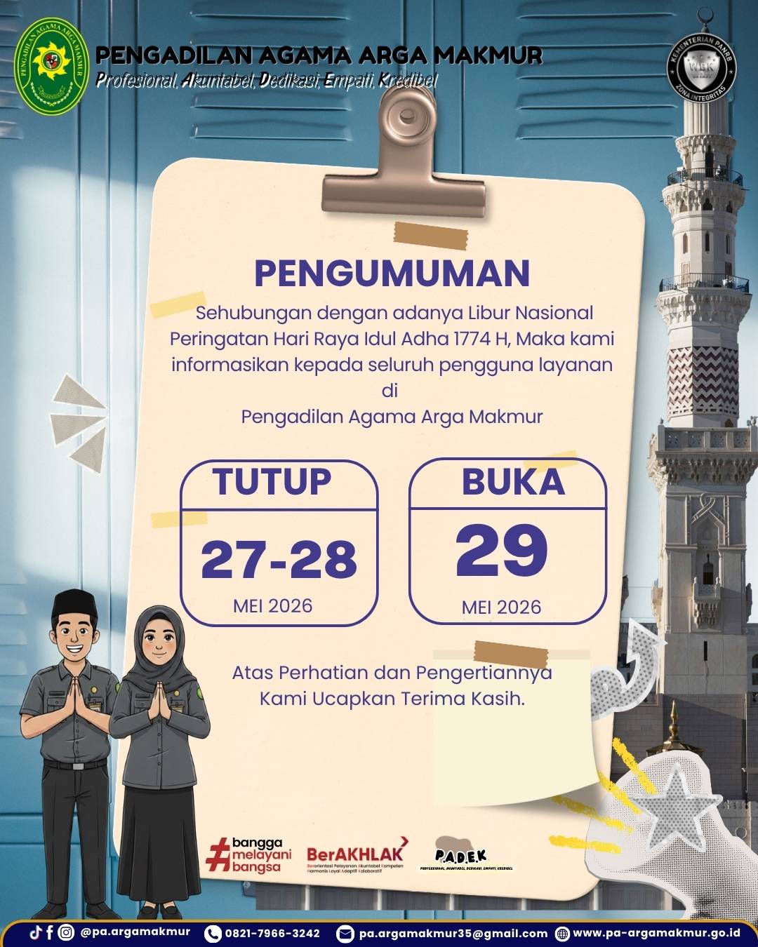 Salinan dari pengumuman penghargaan
